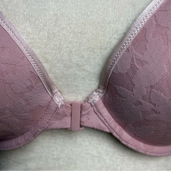NWT B. Tempt’d by Wacoal Pink Lace Padded Front Close Push Up Racer Back Bra 38D - Picture 5 of 10